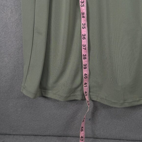Belle Kim Gravel Dress Womens Size 1X Moss Green Flirt Sleeve Cold Shoulder - Picture 5 of 13